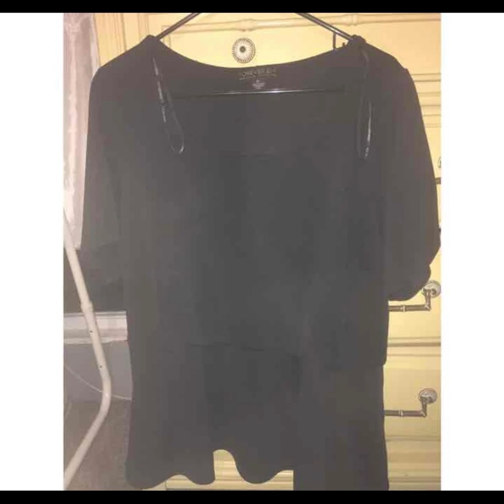 Black peplum top